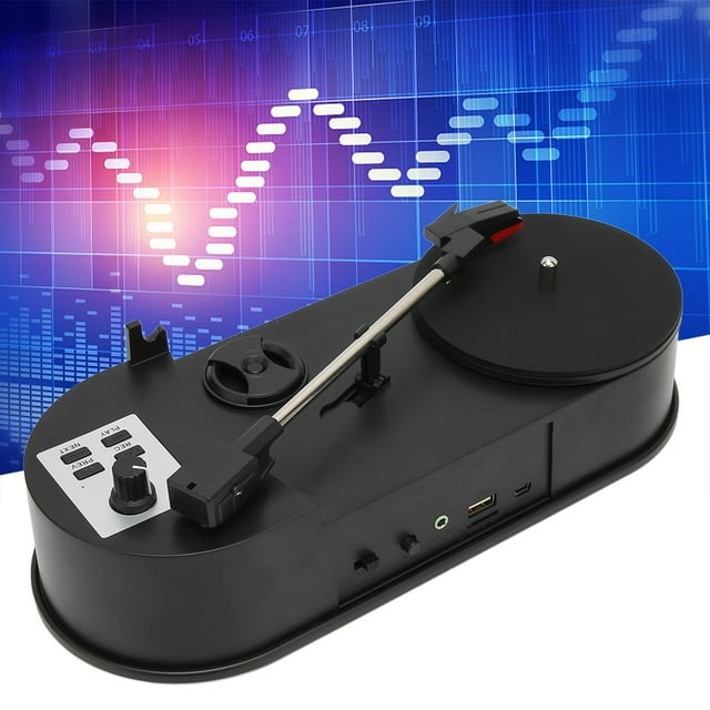 Mini Tocadiscos de vinilo Giratriz, Formatos mp3 Wav Profesionales 33/45 PRM 3.5 mm de Salida Estéreo de Salida Estéreo Para Convertidor mp3 para amantes de la música para el