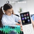 thumbnail image 3 of MP3 Player, 1.8 Inch Color Screen HiFi Sound Portable Music Player with Independent Volume Control, Support Picture Video Book Recording for Daily Entertainment, 3 of 7
