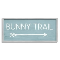 Stupell Industries Bunny Trail Arrow Pointing Right Typography Painting Gray Framed Art Print Wall Art, 30 x 13