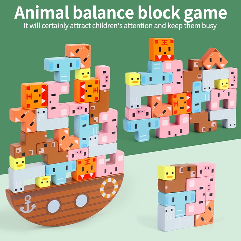 1set Balance Puzzle Board Games for Children Montessori Building Block Board 
