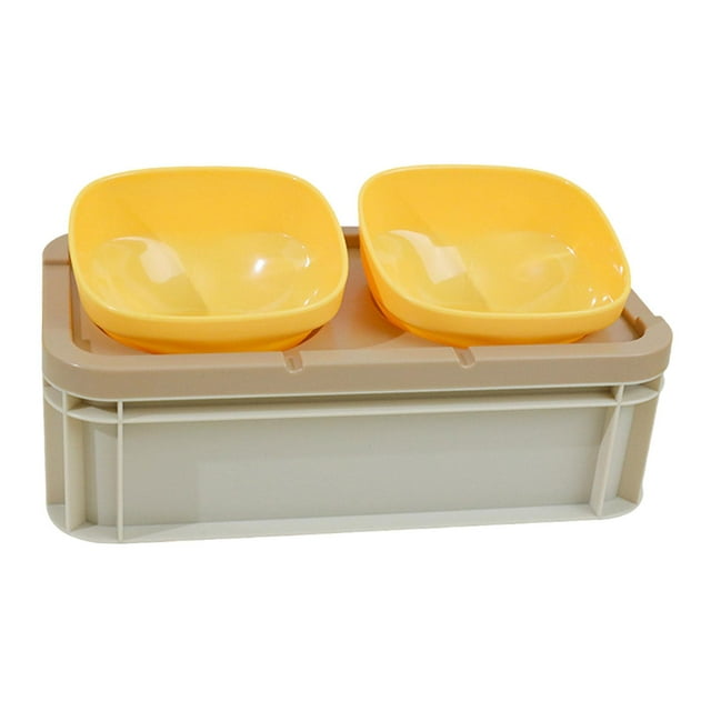 Cuenco Inclinado para Gatos, Cuenco para Mascotas, Antideslizante, Cuenco para Comida Y Agua para Gatos, Plato de Alimentación para Mascotas Caqui