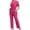 Hot Pink, variant on Aofany Scrubs Sets for Women Plus Size Medical Scrubs Stretchy V-Neck Scrub Tops and Pants Nursing Uniforms Medical Scrub Sets Scrubs for Tall Women