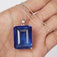 thumbnail image 4 of GEMHUB 17.50 Gram Stunning Blue Topaz Gemstone Emerald Cut Pendant, Handmade Fine Solid 925 Silver, 4 of 4