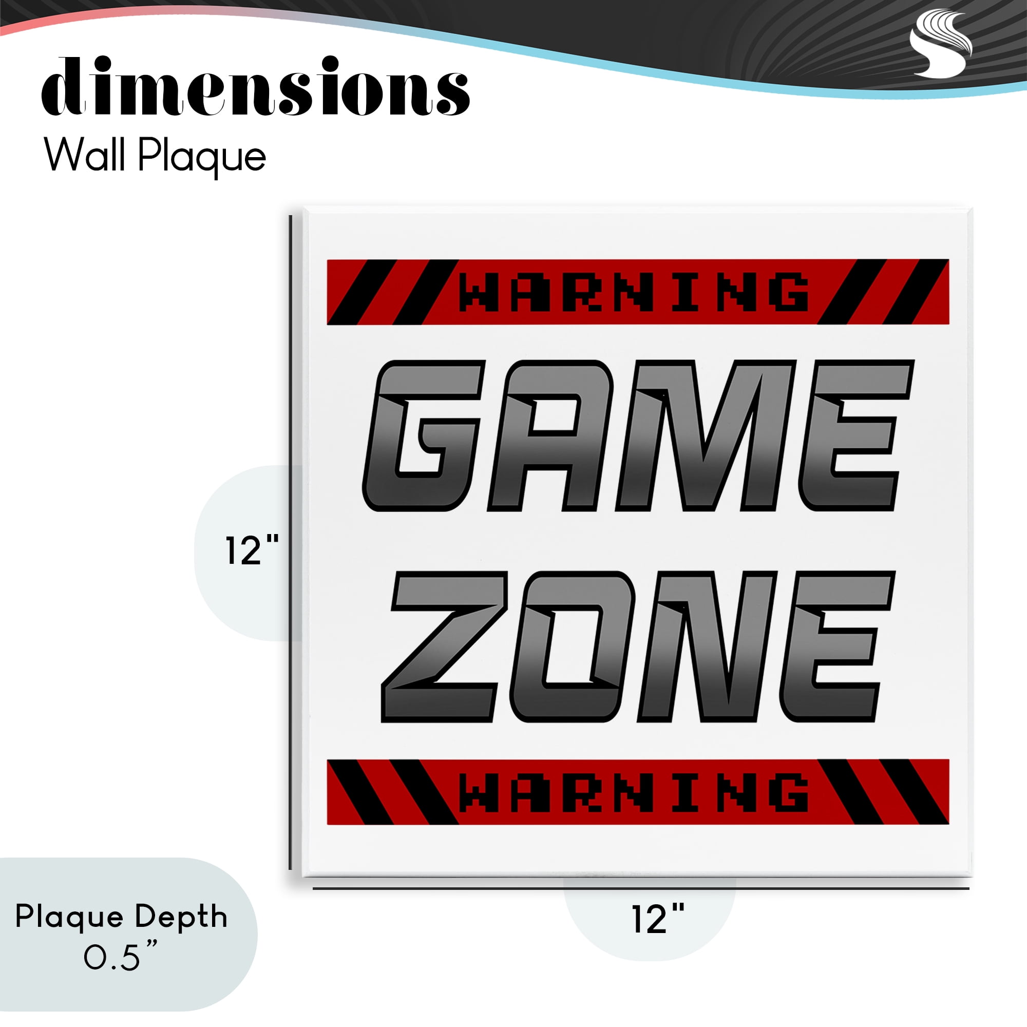 Stupell Industries Game Zone Warning Wall Plaque Art, design by Marcus Prime