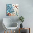 thumbnail image 5 of Fenyluxe Starfish Coral Sea Fan Canvas Print Wall Art Home Decor Ready To Hang Room Decor 12x12in, 5 of 6