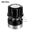 thumbnail image 2 of Uxcell 50K Ohm Variable Resistors Single Turn Rotary Carbon Film Potentiometer w Knob, 2 of 5