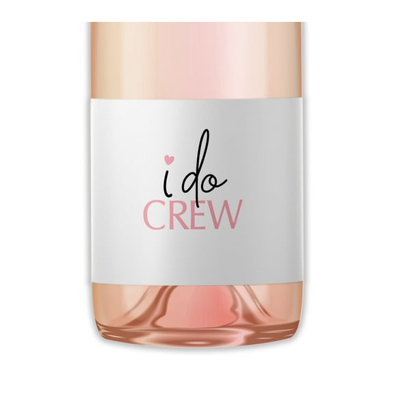 I Do Crew Mini Champagne Labels ● SET of 10 ● Bachelorette Party Mini Wine Bottle Label, Thank you Favors, Will You Be My Bridesmaid, Bridal Shower, Bride Squad Candle Stickers WATERPROOF M201-IDO-10