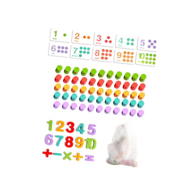 Juguetes de madera para contar, aprendizaje temprano para niños, herramientas de enseñanza de matemáticas con 55 clavijas, juguete educativo para la e
