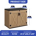 thumbnail image 4 of ModFusion 262 Gallon Resin Storage Shed with Double Lock, Handrail, Metal Rod, 4x2.4x3.4 ft Plastic Outdoor Trash Can Storage, Deck Box, Brown, 4 of 10