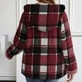 thumbnail image 4 of Womens Jackets Fall Lined Plaid Shacket Fashion Long Sleeve Zipper Flannel Hooded 2025 Trendy Outfits, 4 of 6