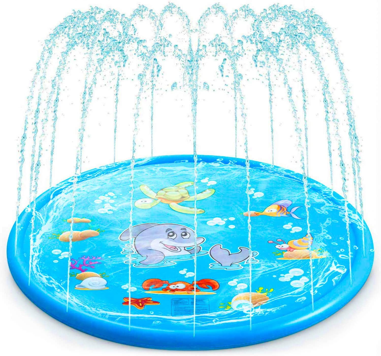 39.4''D Party Sprinkler and Splash Play Mat Water Toy Toddler Kids Outdoor Pool 