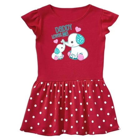 

Inktastic Daddy Loves Me-cute elephants Gift Toddler Girl Dress