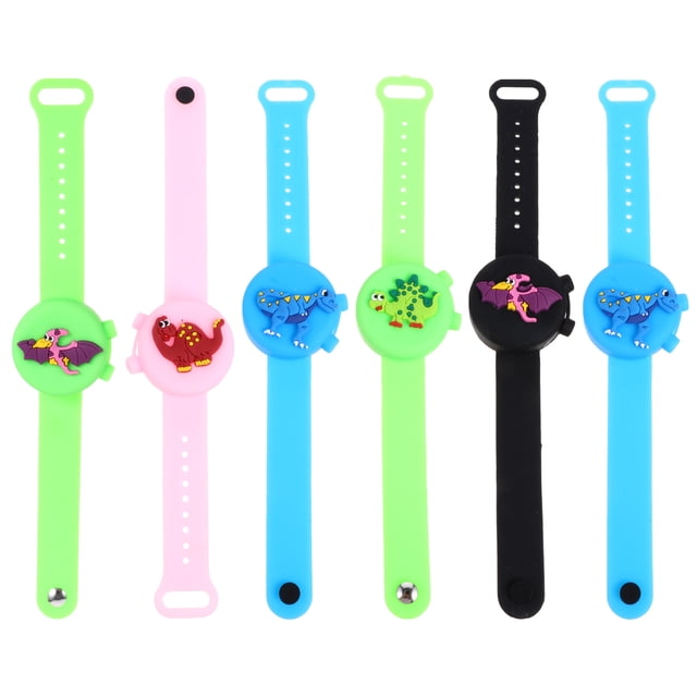 EeaseMX Pulseras desinfectantes portátiles con líquido y botellas (dinosaurio, al azar)