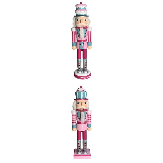Estatua de Títeres de Cascanueces 2 Uds Perfecl Artesanía de Decoración de Navidad Figurita de Cascanueces