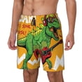 thumbnail image 2 of Haiem Cool Dinosaur Playing Guitar Men'S Quick-Dry Swim Trunks: Comfortable Beach Shorts With Mesh Lining And Pockets - Ideal For Swimming And Sunbathing Medium, 2 of 9