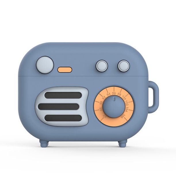 Audífonos Funda con soporte para compatible con Radio Bluetooth para Airpods Pro (gris azul)