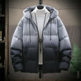 thumbnail image 2 of Hombres Gradiente Color Casual Espesar Con Capucha Cremallera Multi Bolsillo Mantener Caliente Chaqueta Abrigos Pompotops oipoqjl21225, 2 of 9
