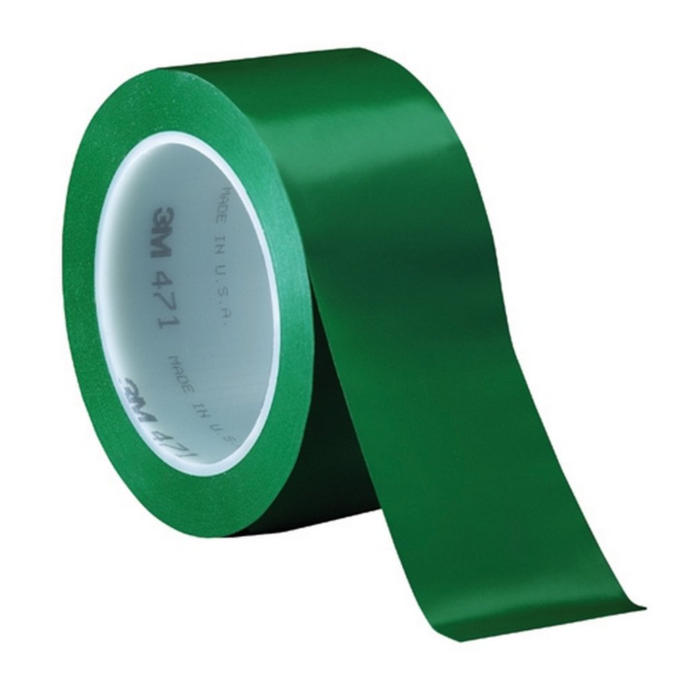 3M Vinyl Tape 471 Green 2" X 36 Yard Roll (24 Roll/Case)