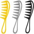 thumbnail image 1 of 3 Pices De Peigne Dents Larges (noir, Argent, Jaune), Grand Peigne Dents Larges Peigne Cheveux Boucls Dents De Requin Barbier Cheveux Boucls V, 1 of 5