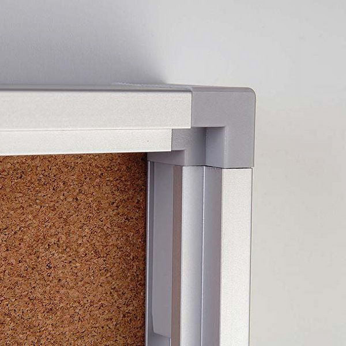 Cork Office Board 6 x (8-1/2" x 11") Capacity Silver Aluminum Frame, Double Key