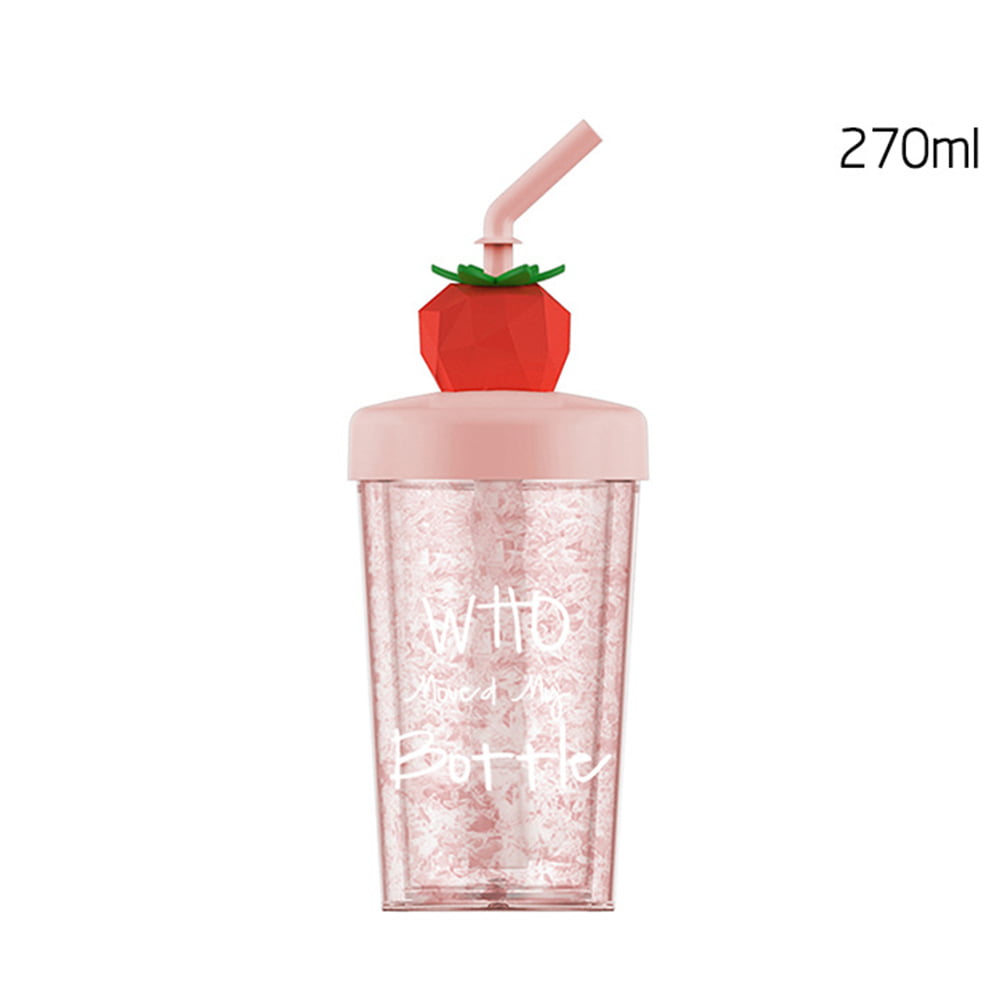 CreativeArrowy 270ml Cup Lemon Juice Baby Girl Straw Water Bottle Cup Kids  Drinking Cups with Lid Cup 