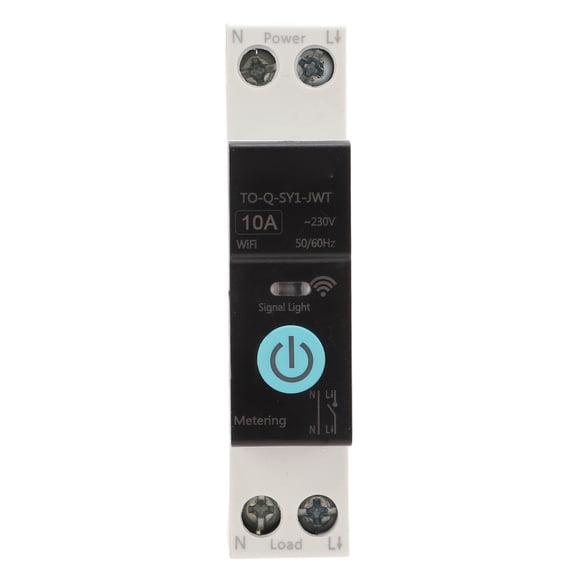 Smart WiFi Din Rail Circuit Breaker, 1P plus N Remote Control Switch with 3 Timing Modes, Compatible with Tuya App for Home Automation, Overload and Short Circuit Protection