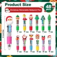 thumbnail image 6 of 48 pcs Christmas Multicolor Ballpoint Pens 4 Colors in 1, Retractable 0.7mm Cartoon Cute Fun Pens for Santa Snowman Writing Pens (Random style), 6 of 9