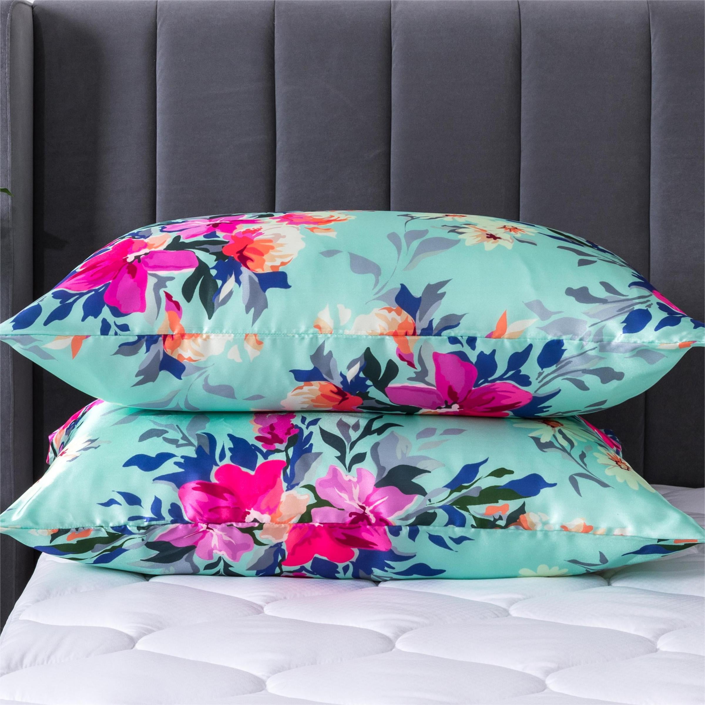 ANMINY Satin Pillowcase Set of 2 Standard Silk Bedding Pillowcases 26