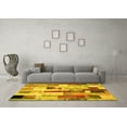 thumbnail image 3 of Ahgly Company Indoor Round Patchwork Yellow Transitional Area Rugs, 3' Round, 3 of 4