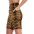 thumbnail image 4 of JUSIP Fashion Bike Athletic Running Capris, Yoga Workout Gym Bike Shorts, High Waisted Yoga Capris with Pockets for Girls Compatible with Wild Animal Cheetah Leopard Print, 4 of 5