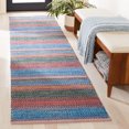 thumbnail image 2 of SAFAVIEH Montauk Albine Striped Cotton Runner Rug, Blue/Orange, 2'3" x 9', 2 of 8
