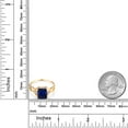 thumbnail image 3 of Gem Stone King 2.73 Cttw Blue Created Sapphire and Lab Grown Diamond Ring for Women | 18K Yellow Gold Plated Silver | Gemstone Birthstone | Emerald Cut 9X7MM | Size 8, 3 of 5