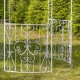 thumbnail image 3 of 10ft. Tall Round Iron Gazebo with Side Walls in Antique White "Tatiana", 3 of 5