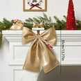 thumbnail image 4 of Extra Large Red Velvet Christmas Front Door Bow 12x14in Outdoor Triple-Layer Flannel Ribbon Decoration with Hook for Holiday Tree Wreath, Gold, Bow, 4 of 8
