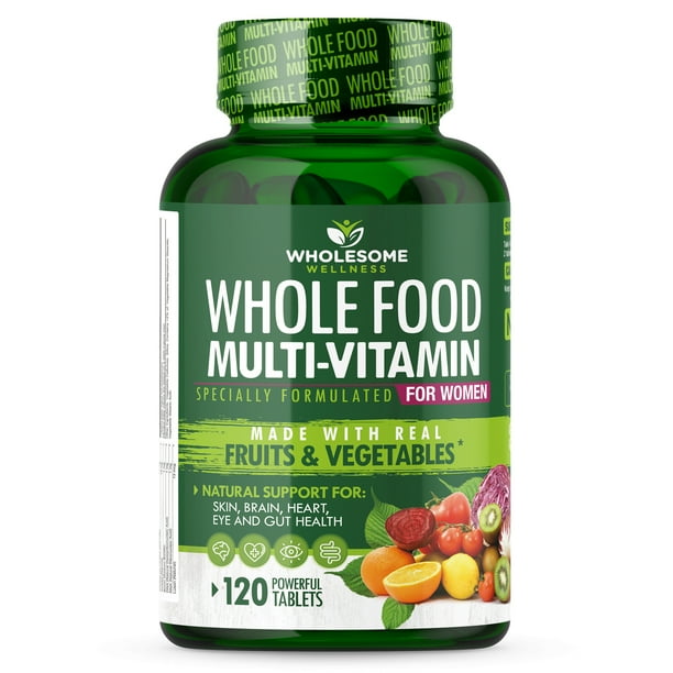 Whole Food Multivitamin for Women - Natural Multi Vitamins, Minerals, Organic Extracts - Vegan Vegetarian - Best for Daily Energy, Brain, Heart & Eye ...