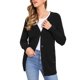thumbnail image 2 of Suéteres de cárdigan largos para mujeres, con botones, cárdigan de punto de frente abierto, atuendos casuales con bolsillos, XL negro, 2 of 6