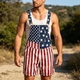 thumbnail image 2 of JAJAHO Coveralls For Men Bib Overalls Festival Shorts American Flag Printed Adjustable Straps Rompers 250 Years Anniversary Independence Day Outfit, 2 of 4