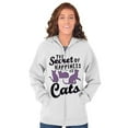 thumbnail image 5 of Crazy Cat Lady Secret of Happiness Zip Hoodie Sweatshirt Women Brisco Brands L, 5 of 6