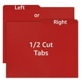 thumbnail image 6 of UOFFICE File Folder Letter Size 1/2 Cut Tab , Deep Red, 100 Count, 1 Pack, 6 of 9