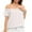 White, variant on Sakmal Short Sleeve Womens Tops Under $10 Black Solid Off-The-Shoulder Chiffon T-Shirts Womens Shirts for Summer