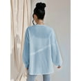 thumbnail image 5 of Womens Long Sleeve Cardigan Soft Knit Cardigan Sweater Light Blue XL, 5 of 6