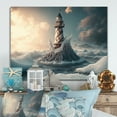 thumbnail image 2 of Designart Fantasy Lighthouse In The Arctic Ocean II Canvas Wall Art, 2 of 5
