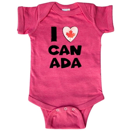 

Inktastic I Love Canada Heart with Maple Leaf Gift Baby Boy or Baby Girl Bodysuit