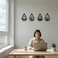thumbnail image 4 of Four Element Symbols Metal Wall Art for Home and Outside - Wall-Mounted Geometric Metal Wall Art - Drop Shadow 3D Effect Wall Decoration for Living Room Bedroom, 4 of 5