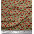 thumbnail image 1 of Soimoi Moss Georgette Fabric Coral,Prawns & Crab Ocean Print Fabric by Yard 42 Inch Wide, 1 of 1