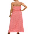 thumbnail image 2 of LNGOOR Women Bohemian Floral Ruffles Long Maxi Dress Strapless A-line Split Tube Tops, 2 of 7