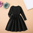 thumbnail image 2 of LIJCC Toddler Baby Girl Long Sleeve Dress Girls Ribbed Knit Sweater Dresses Solid Color Textured Kids Swing Holiday Clothes Fall Winter Fashion Clothes, 2 of 9