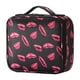 thumbnail image 2 of Bolsa de maquillaje de viaje, bolsa de cosméticos portátil con compartimento extraíble, caja de belleza, estuche de maquillaje para mujeres y niñas, Labio rojo, 2 of 8