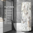 thumbnail image 2 of Extra Long 72 x 84, Tall Abstract Grey Gold Marble , Modern Luxury Neutral Art Waterproof Fabric Shower Curtain for Bathroom Decor, 2 of 6