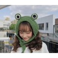 thumbnail image 4 of Gorro De Rana Dulce Gorro De Animal con Ojos - Gorro De Rana De Punto De Lana Verde para Adolescentes, Niños Y Adultos - Manténgase Abrigado Y Lindo, 4 of 5